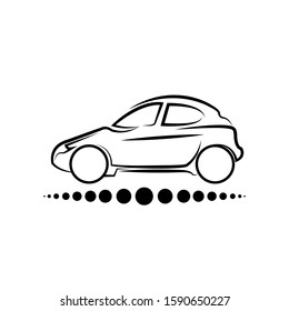 small car logo with hand drawn style