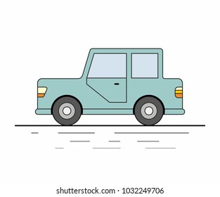 Small car on white background