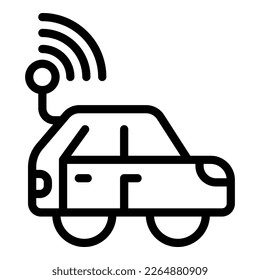 Small car radio control icon outline vector. Toy model. Digital child