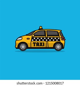 Small Car Taxi Cab Vector Illustration