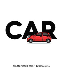Small Car Typography Vector Illustration