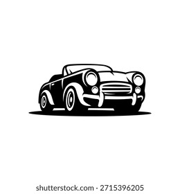 Pequeño diseño único del coche en el fondo blanco 