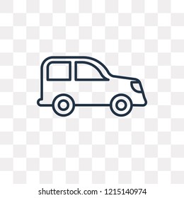 Small car vector outline icon isolated on transparent background, high quality linear Small car transparency concept can be used web and mobile