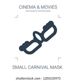 small carnival mask icon. high quality filled small carnival mask icon on white background. from cinema collection flat trendy vector small carnival mask symbol. use for web and mobile