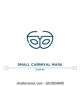 small carnival mask outline vector icon. simple element illustration. small carnival mask outline icon from editable cinema concept. can be used for web and mobile
