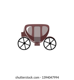 A small carriage with a footrest to step in and out with two big wheels vector color drawing or illustration