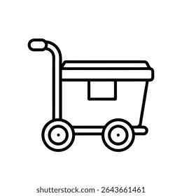 Small Cart Outline Icon on White Background for Shopping, Retail, and E-commerce Concepts
