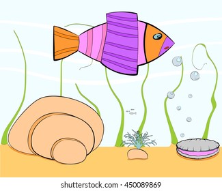 small cartoon sea world for your further use