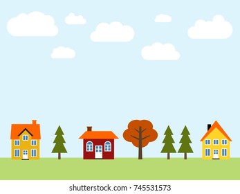 Small Cartoon Town Vector Cute Village Stock Vector (Royalty Free ...