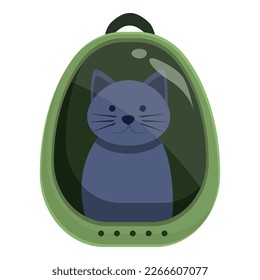 Vector de dibujos animados de iconos de caja de gato pequeño. Jaula de mascotas. Caja de carga