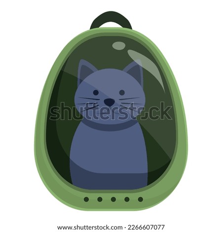 Small cat box icon cartoon vector. Pet cage. Carry box