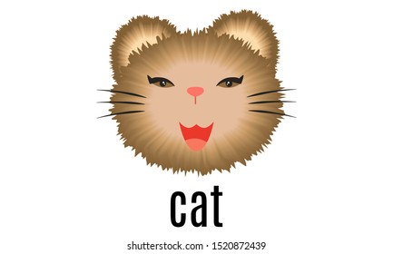 Small cat face illustration vector 