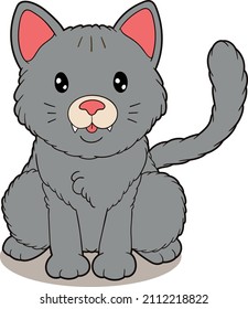 Kleine Katzenfront auf weißem Hintergrund
