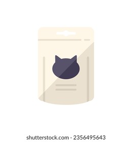 Small cat pack icon flat vector. Animal snack. Tin can isolated