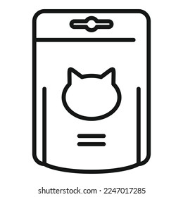 Small cat pack icon outline vector. Animal snack. Tin can