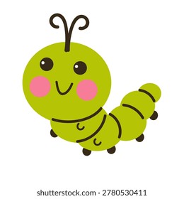 Small caterpillar vector illustration isolated on white background