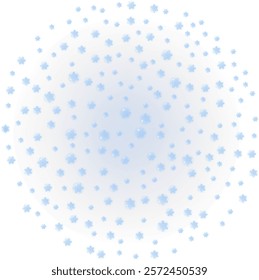 Small centered snowflakes, scattered around isolated on shawl background, vector illustration