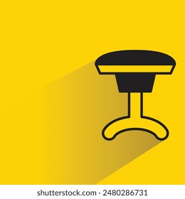 small chair icon with drop shadow on yellow background