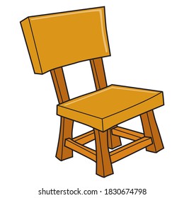 small chair vector illustration,isolated on white background,top view