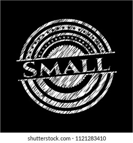 Small chalkboard emblem written on a blackboard