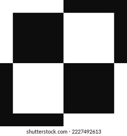 Pequeño tablero de ajedrez al cuadrado simple motivo abstracto en blanco y negro