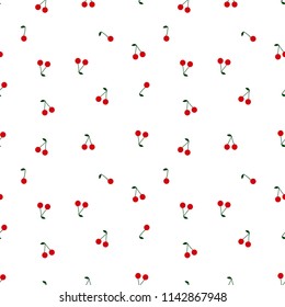small cherry pattern vector red and green