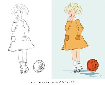Small child with ball
