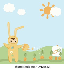 Small Child in Bunny Costume