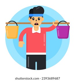 A small child labour flat icon
