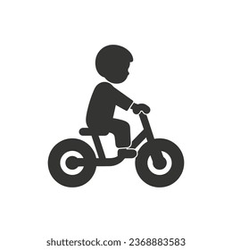 A small child on a tricycle Icon on White Background - Simple Vector Illustration