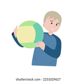 Un niño pequeño jugando a la pelota en el patio