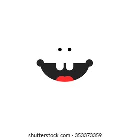 small child smile icon. concept of toothless, lifestyle, joyful, emoji, son, preschool child, pleasure. isolated on white background. flat style trend modern logotype design vector illustration