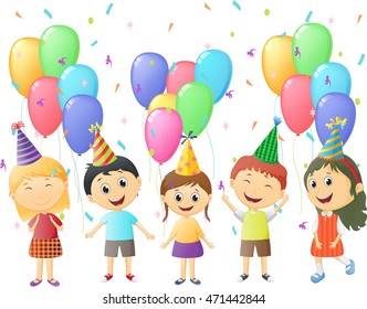 Small Children Birthday Party Stock Vector (Royalty Free) 471442844 ...