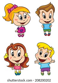 Cartoon School Kids Vector Clip Art Stock Vector (Royalty Free) 132146468