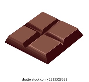 small chocolate bar over white