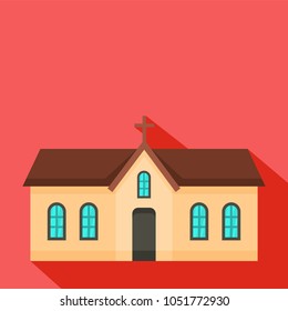 Small church icon. Flat illustration of small church vector icon for web