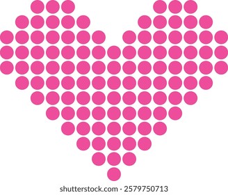 small circle heart pink color are formed in the shape of a heart. ้heart shape vector illustration.