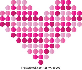 small circle heart pink monochrome color are formed in the shape of a heart. ้heart shape vector illustration.