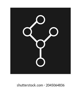 small circles connected lines form an abstract triangle