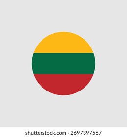 Small circular flag of the Lithuania with gray background 