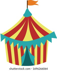 Small circus tent. Cartoon circus tent