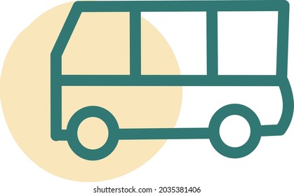 Small city bus, illustration, vector, on a white background.