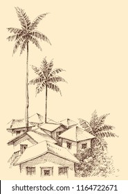 Small city by the sea sketch