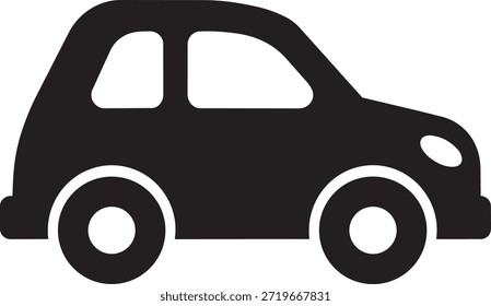 kleine Stadt Auto Symbol Seitenansicht schwarz mini auto Vektorgrafik