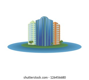 The small city on the island