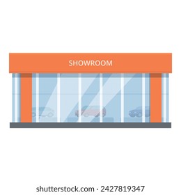 Small city showroom icon cartoon vector. Person transport. Sell side city
