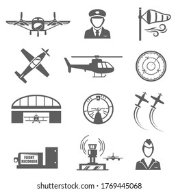 Small civil aviation, aircraft and sky transportation. Commercial technology. Vector aviation line art illustration isolated on white background