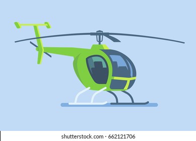 Small civil helicopter. Vector illustration