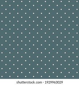 Small classic white polka dots on a blue background. Seamless vector pattern