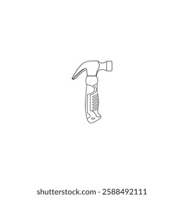 Small Claw Hammer outline icon vector illustration. Modern hand tool in trendy style. Editable graphic resources for many purposes.